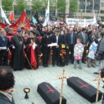 Bishop Mor Yulius Cicek, Seyfo rally in Brussels, Belgium, April 23, 2005.